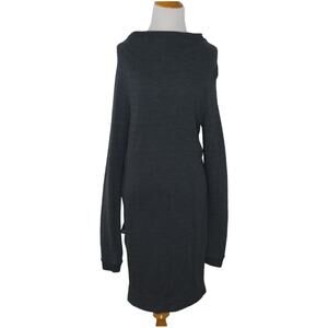 Horny Toad Hideout Dress Charcoal Gray Cowl Neck Long Sleeve Women Small